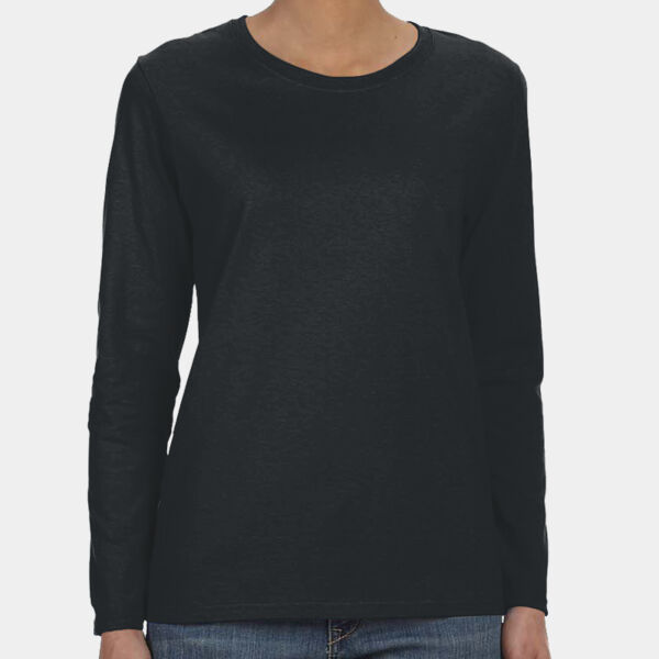 CSW Ladies Long Sleeve Crewneck Ring Spun Combed Cotton Tee Thumbnail