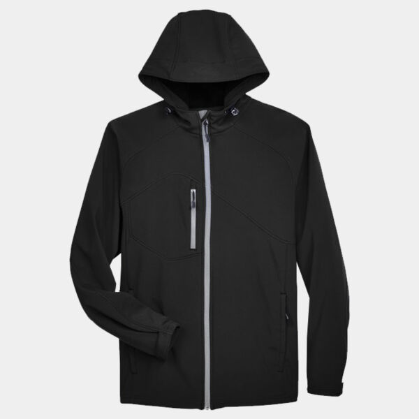 North End Men's Prospect Two-Layer Fleece Bonded Soft Shell Hooded Jacket Thumbnail