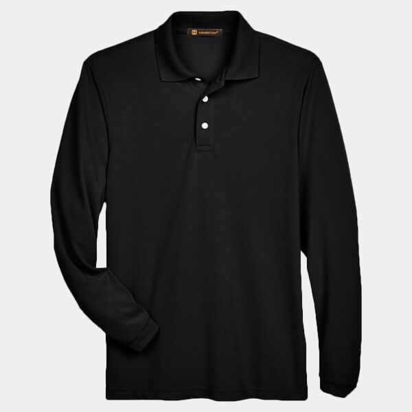Harriton Men's Easy Blend™ Long Sleeve Polo Thumbnail